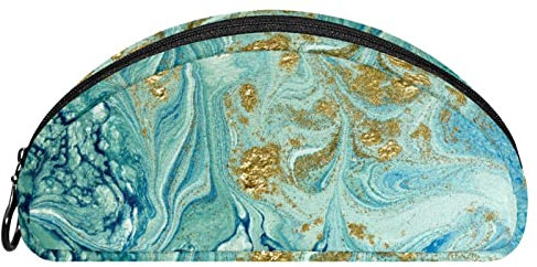 Mäppchen Blau Gestreifter Marmor Weicher Reißverschluss-Bleistift-Organizer, Make-Up-Taschen