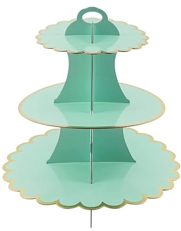 Alzata per Torte Decorazione for torta for la festa di compleanno for abbronzatura a 3 strati Fai da te Strumenti for la torta del display dessert di carta artigianale Piatto da Fessert (Color : 5)