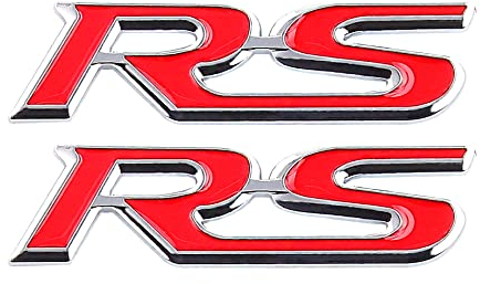 RS Emblem Rennsport Auto LKW Tür Karosserie Kofferraum selbstklebender Aufkleber für Auto Sport Dekoration Zubehör (rot)
