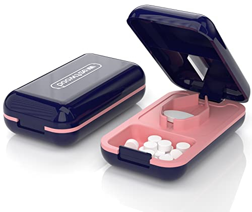 Tapsin Tablettenteiler für Große und Kleine Tabletten Verbessertes Silikonmaterial Tragbarer Pillenschneider mit Scharfen Klingen Für Tabletten-Vitamin-Medizin in ein Halbes Viertel Schneiden