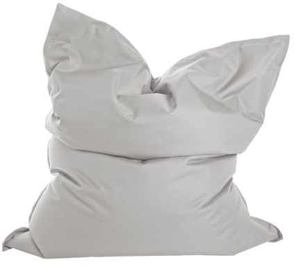 mokebo Sitzsack Outdoor XXL für Kinder & Erwachsene 'Der Große', Bean Bag, Sitzkissen, Liegekissen oder Riesen-Sitzsack mit Füllung, Bodenkissen groß für Balkon & Terasse, 125x155cm, Grau