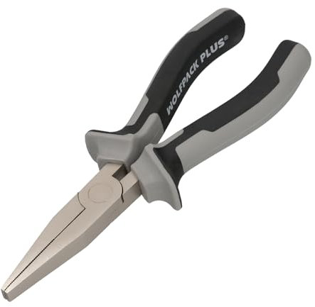 WOLFPACK LINEA PROFESIONAL Alicates Boca Plana 150 mm. Acero Cromo Vanadio DIN-ISO 5745 Alicates Punta Plana, Alicates Boca Plana Larga,