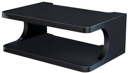 lalago WiFi Router Aufbewahrungsbox, Wandhalterung für WLAN Router, Schwarz | Regal Wand, TV Konsolen Regal für WLAN Telefon, DVD Regal Wand, Telefon Router Schrank, Wanddekoration