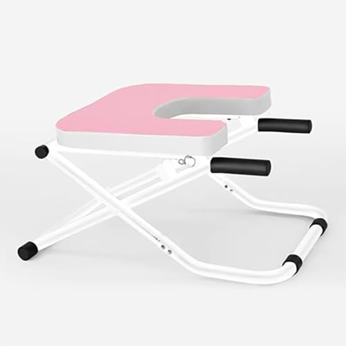 Tabouret de Yoga en Poirier Chaise auxiliaire de Yoga avec accoudoirs Chaise de Yoga Portable Pliable avec Coussin d'épaule épaissi entraîneur de Poirier Chaise de Poirier de Yoga,Pink