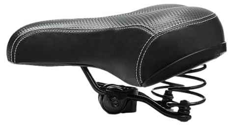 Fahrradsattel mit hoher elastischer Dämpfung, breiter Sattel für Rennrad, MTB, Mountainbike, breites weiches Polster, Komfortkissen, Fahrradteile, Schwarz