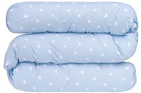 baby idea Cuscino Allattamento Multiuso Cilindrico Nido per Il Letto Sfoderabile Made in Italy (Stella Azzurro)