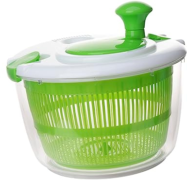 LABRIMP Essoreuse à Salade Sépare Les Liquides Manuelle en Plastique Vert pour Fruits et Légumes la Maison