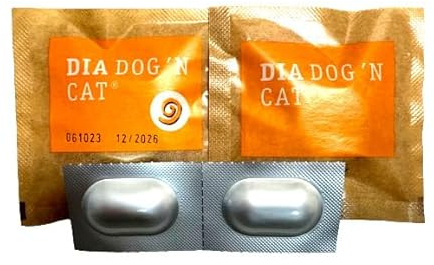 2 TABL. per cani, sverminazione efficace professionale + 2 Dia DOG'N CAT compresse, agente dietetico per diarrea, trattamento dei vermi, sverminazione cane