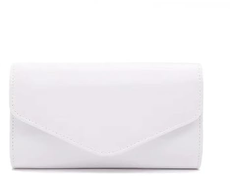 YUEZHAN Abendtasche Damen Clutch Lack Leder Umschlag Clutch Geldbörse Glänzende Süßigkeiten Farbe Abdeckung Tag Clutches Abend Tasche Für Frauen Schulter Handtaschen Weiß
