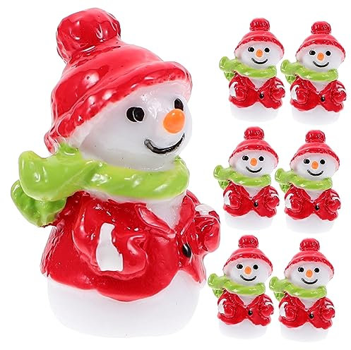 BCOATH 10stücke Schneemann Figuren Für Weihnachtsdeko Niedliche Resin Dekofiguren Für Weihnachten Tischdekoration Mikrolandschaften Und Weihnachtsfeiern