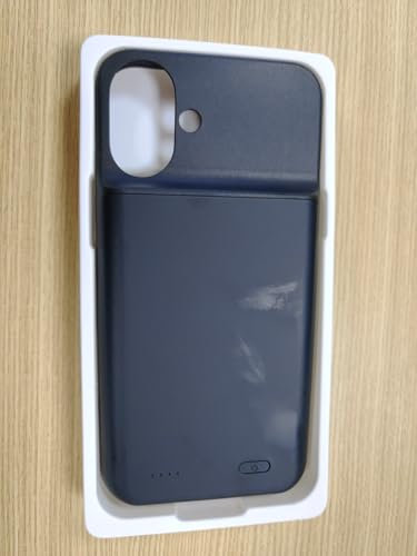 YONHUIZI Akkuhülle für iPhone 16 (6,1), 7000mAh Wiederaufladbar Batterie Ladehülle Akku mit Panzer Schutz Glas, Powerbank Hülle Zusatzakku Akku Case Akku Ladehülle Handyhülle-Schwarz