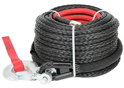 BINGNU Corde de treuil synthétique, 12mmx28m 13mmx25m Corde de treuil synthétique Voiture de remorquage Hors Route Corde de remorque for véhicule ATV SUV pour treuils ATV UTV Camion Bateau(13mmx25m)