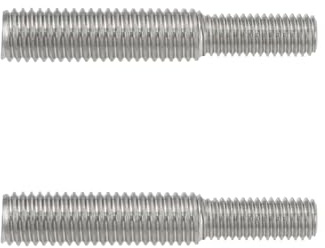 Create idea 2 adaptadores roscados de doble extremo roscado M8 x 20 a M10 x 35 304, adaptador de rosca de acero inoxidable 304 para postes de sisal y postes rascadores, 55 mm