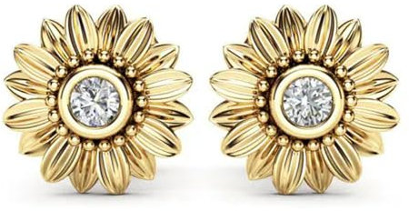 925 Silber, Roségold, Gold Ohrstecker Niedlicher Damen Schmuck mit Kubikzircon-Gold