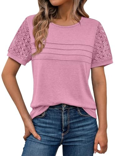 Top Rosso Donna Offerta Blusa Fucsia Donna Elegante Curvy Xxxl Magliette Da Di Cotone Maglietta Colorate Basic Sport Manica Corta Camicia Estiva Seta Eleganti Estive Camicetta Arancione In Saldo