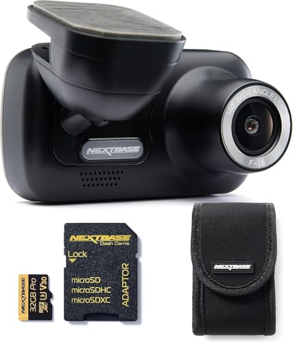 Nextbase 222 Dash Cam with 32GB SD Card + Carry Case - 1080p/30fps HD 140° Recording - Car Camera Dash Cam with Intelligent Parking, Loop Recording, G-Sensor