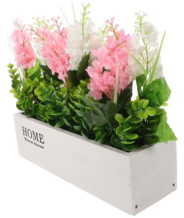 TOGEVAL Faux Hyacinth Potted Plant Realistic Decorative Flowers for Indoor Outdoor Home Office Weddings No Maintenance Required Table Centerpiece and Bookshelf Decor