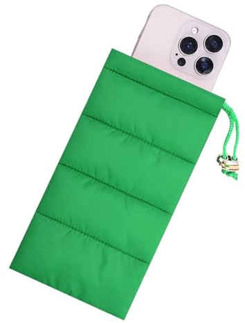 MOPZIJA Funda térmica para teléfono para acampar al aire libre, esquí, evita la congelación y el sobrecalentamiento, prolonga la duración de la batería, a prueba de caídas, para teléfono (verde)