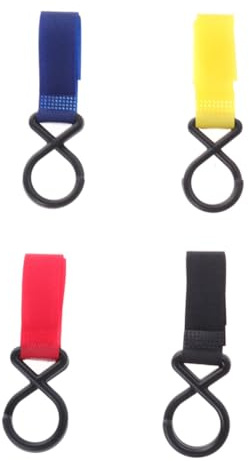 BESTonZON Gancho para Cochecito de Ñiño Doble Gancho, Paquete de 4 Piezas, Material Nylon y, Diseño Ajustable para Colgar Bolsas y Accesorios