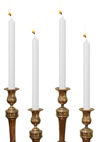 Candela A Stelo | 24,9 Cm Lunghe con Durata Prolungata 4 Pezzi | Centrotavola per Casa Eventi Formali Cena | Festa Natale Ringraziamento Halloween Chiesa