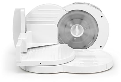 Progress Affettatrice Elettrica per Alimenti – Tagliatrice di Carne, Pane e Formaggio da 150W, Spessore 1–15mm, 3 Velocità, Lama in Acciaio Inox da 170mm, Protezione di Sicurezza, Design Pieghevole