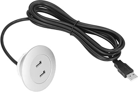 Mtlavishness Sofa-USB-Ladebuchse, zwei USB-Anschlüsse, Unterputz-Ladebuchse für Liegestuhl, mit integriertem Schaltkreisschutz für den Einsatz am Bett zu Hause, Schwarz (Silber)