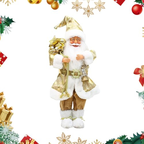 Generisk jultomtefigurer, 46 cm stående jultomtefigur – fönsterdekoration rekvisita figur ornament | för, bord, skrivbord, fönster, öppen spis, familj, vänner och kollegor