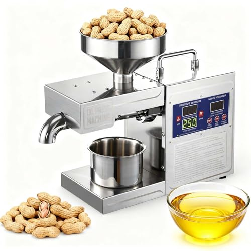 Pressa Per Olio Ad Alto Rendimento, Estrattore Di Olio Completamente Automatico Pressa Fredda/Calda, Per Fare Olio Di Cottura Sano Fatto In Casa Da Noci, Semi, Arachidi, Sesamo