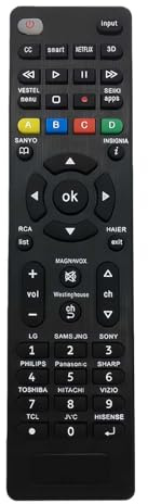 RC-G008 Télécommande de rechange universelle pour Samsung Sony LG TCL Vizio Sanyo Insignia Toshiba Panasonic Philips Sharp et autres marques Smart TV