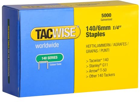 Tacwise 0340 140 Series 1/4-Inch Flat Wire Professional Staples, 5000-Pack (0340)