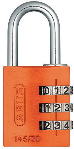 ABUS 145/30 Non-TSA Combination Lock for Hard Cases, Luggage, Resettable, Orange