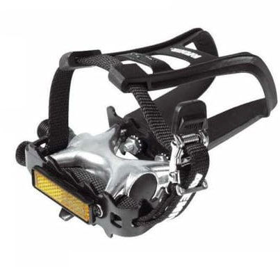 Raleigh - AVR210 - Alloy Pedals with Plastic Toe Clips and Fabric Straps for Hybrid, Trekking and City Bicycles 9/16 Axle in Silver and Black