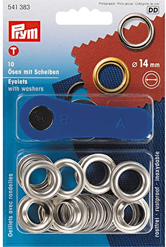 Prym Ösen Mit Scheiben + Werkzeug 14mm Durchmesser Silber
