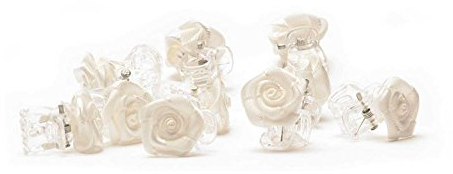 10 x Haarklammern Röschen - Brauthaarschmuck - Rosen Haarklammer - weiss