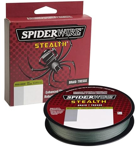 SpiderWire Stealth® Superline, Moss Green, 80lb | 36.2kg, 125yd | 114m Braided Fishing Line, Suitable for Freshwater and Saltwater Environments
