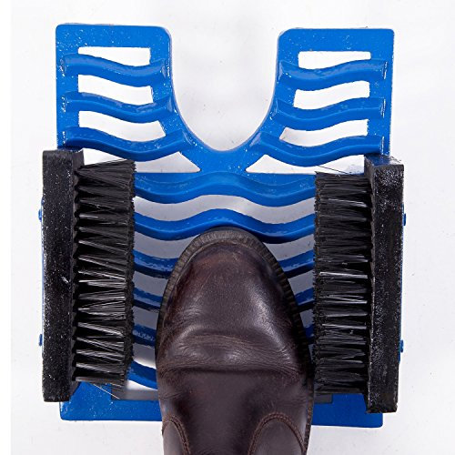 Colourful Three in One Cast Iron Black Welly & Boot Brush, Jack & Scraper - Superb Gift Idea (Blue)