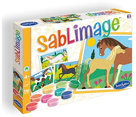 Sentosphere Sablimage Mini - Kit de manualidades para niños, diseño de caballos