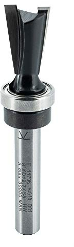 ENT 11706 Tandfräs TC med KL 15,87 mm, diameter (D) 12,7 mm, E 8°, NL 19,05 mm, S 8 mm, SL 38 mm - för mall med tum mått, kompatibel för Milescraft tandfräsmall