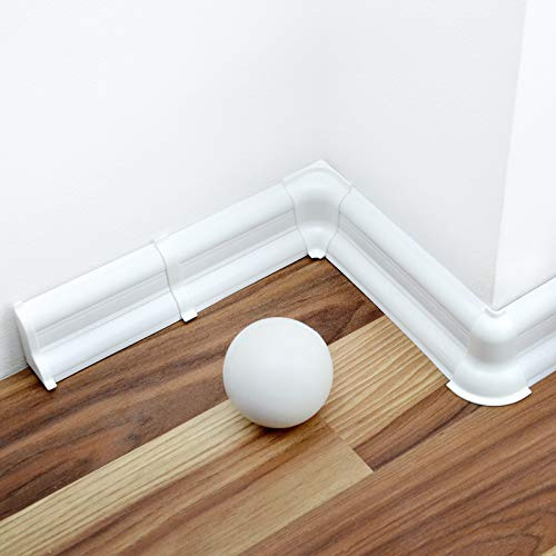 DQ-PP 80m Sockelleisten 52mm PVC Weiß Laminatleisten Fussleisten aus Kunststoff Dekore