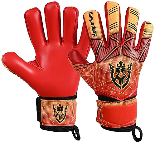 Keeperking Torwarthandschuhe Erwachsene Kinder Jugend mit und ohne Fingerschutz Fußballhandschuhe abnehmbar fingersave 4mm Unisex mehrere Größe und Farben