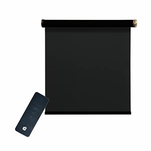 Elektrisches Rollo, schwarz, 5% lichtdurchlässig, inkl. Motor (230 V) & Sender, 120x240 cm (1 ST)