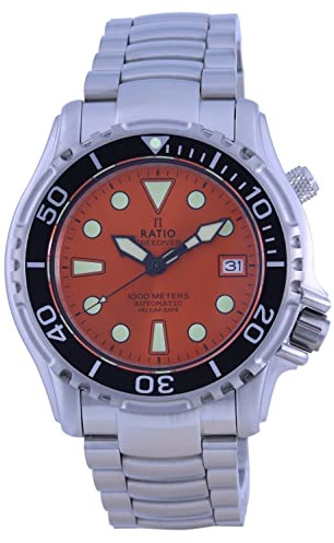 RATIO FreeDiver Taucheruhr, Saphirglas, Edelstahl, Japanisches Automatik-Uhrwerk, 1000 M Wasserdicht, Für Herren