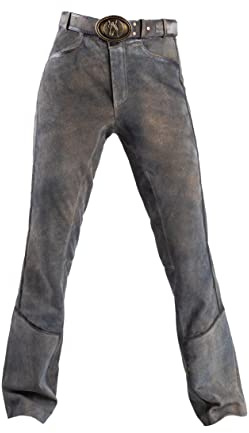 F&S Luxurious RIDINGWEAR Exklusive Reithose Lederreithose für Herren aus Ziegenleder, Passform Jodhpur (Größe 52, Grau)