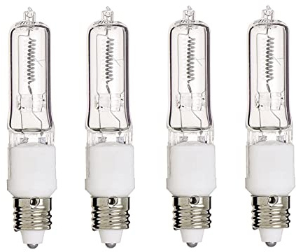 Satco S3109/04 250-Watt T4.5 Halogen Light Bulb, E11 Base, 4-Pack