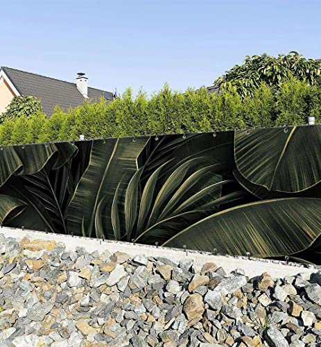MyMaxxi Zaunbanner Sichtschutz - blühende Blätter Dschungel - Abdeckung für Terrasse Zaun - Windschutz Sonnenschutz Blickdicht - Zaunverkleidung wetterfest -