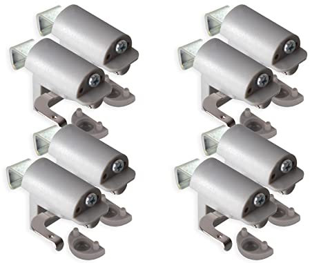 KLEMMFLEX Klemmhalter für Jalousien, Jalousie Halterung ohne Bohren, zum Klemmen, 8 Stück, grau, Stabiler Klemmträger mit Metallbügel, verstellbar von 4-25 mm, für Fenster und Balkontüren