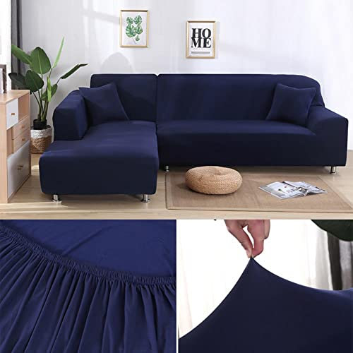 MicroMall Einfarbige Sofabezug für Wohnzimmer, elastische Eckcouch Chaiselongue Schonbezüge Stuhlschutz
