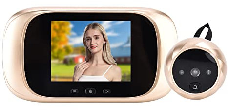 Digitaler Türspion, 2,8 Zoll Digital TFT LCD Bildschirm, 0,3 MP, 90 ° Weitwinkel, Klares Bild, Elektronische Türklingel mit Türspion, Sicherheitsüberwachung, Energiesparend für Zu Hause(Gold)