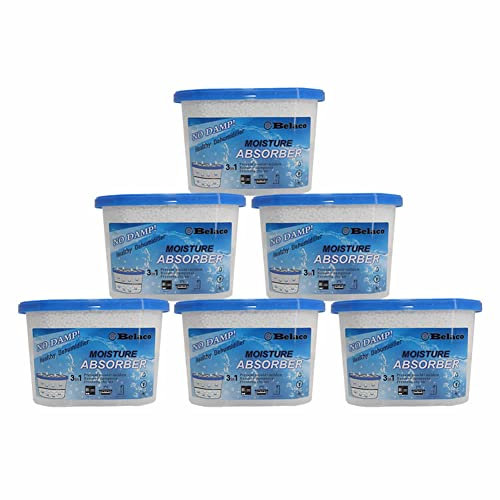 Belaco Dehumidifier Pack Prevent Mould & Mildew, Eliminating Musty Odor, Remove Dampness, Absorb Excess Mositure in Home, Kitchen, Bathroom, Bedroom, Wardrobe, Caravan, Office, Basement (6)