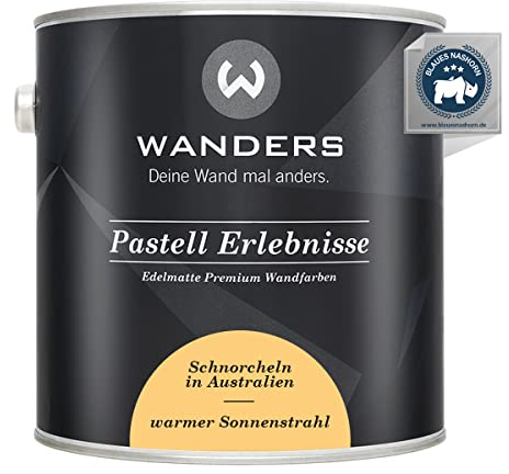 Wanders Pastell Erlebnisse 2,5L - Warmer Sonnenstrahl/Helles Orange - Edelmatte Wandfarbe! Küchenmöbellack und Möbelfarbe. Kreidefarbe für Holz & mehr. Hohe Deckkraft, schnell trocknend